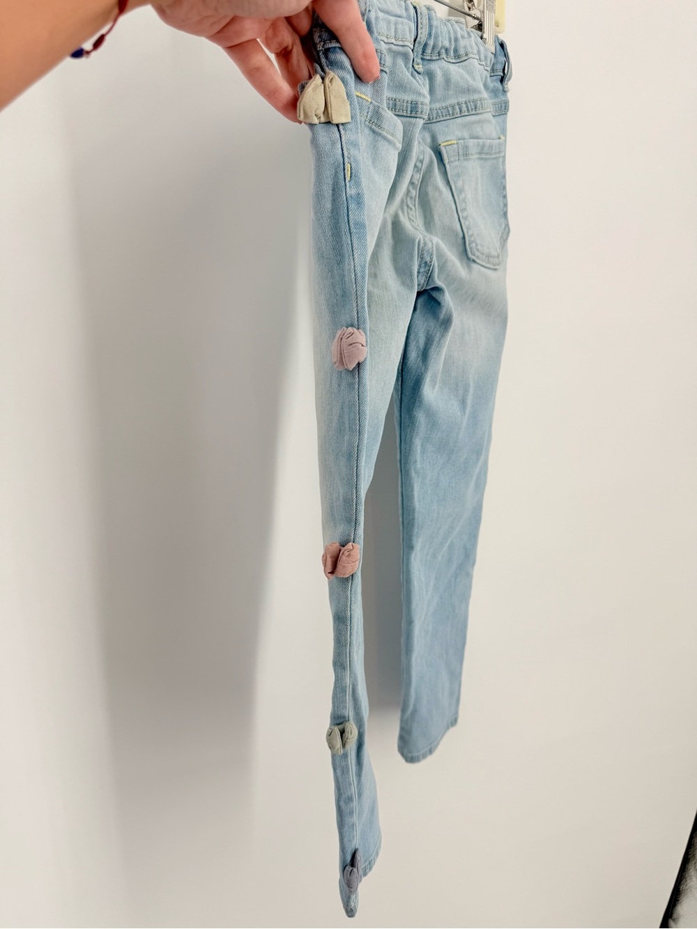 Gymboree Light Blue Skinny Jeans with Multicolor Side Button Details - Picture 4 of 7